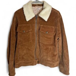 Levi's Tan Corduroy Bomber Jacket with Sherpa Collar